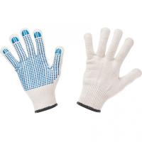 Перчатки Х/Б — 6 нитей с ПВХ, белые