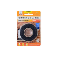 Двусторонняя вспененная монтажная лента 19 мм*1,5 м, чёрная, Милен Крепеж