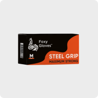 Перчатки нитрил Foxy Gloves Steel grip с полной ромбовидной текстурой 8,5 г/шт.