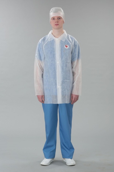 Куртка, воротник отложной, застежка на кнопках, рукав без резинки, пл 40г/м2, 10 шт/упак.